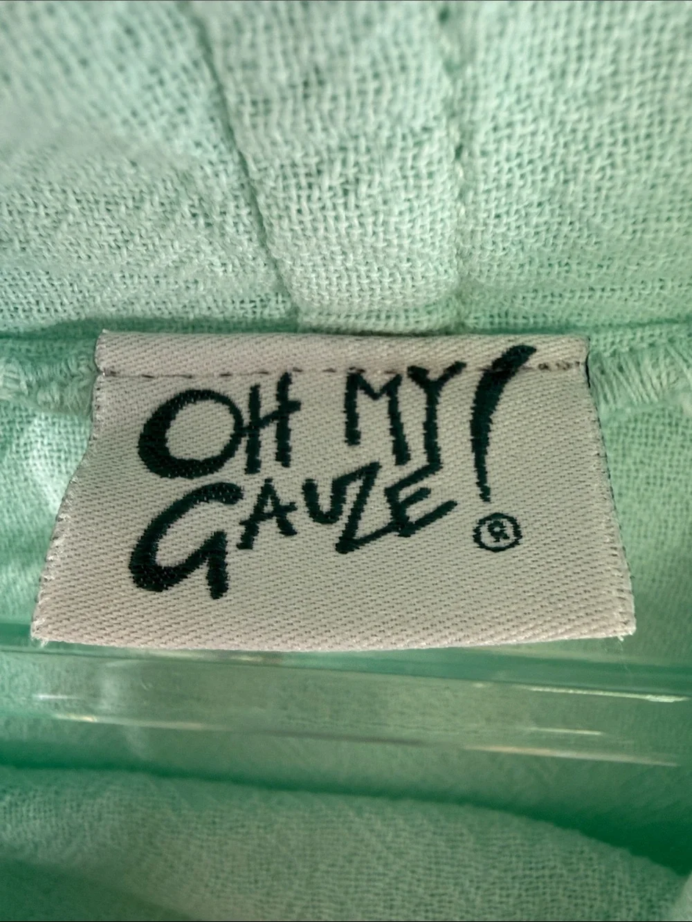 Oh My Gauze! Aqua mint green cowl neck sleeveless asymmetrical hem top size L/XL